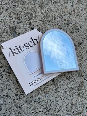 Kitsch LED Rechargeable Desk Mirror — Terracotta